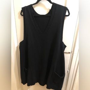 Long black sweater vest